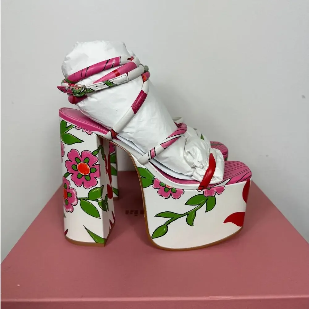 New Cult Gaia Hyte Platforms Sandals in La Selva Floral Women's Size EU 39